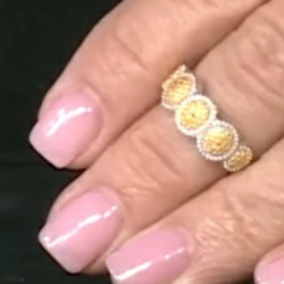 Yellow Diamond Yellow Rhodium & Platinum Sterling - Picture 6 of 6